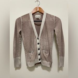 Urban Outfitters distressed cardigan, XS, taupe/pale pink